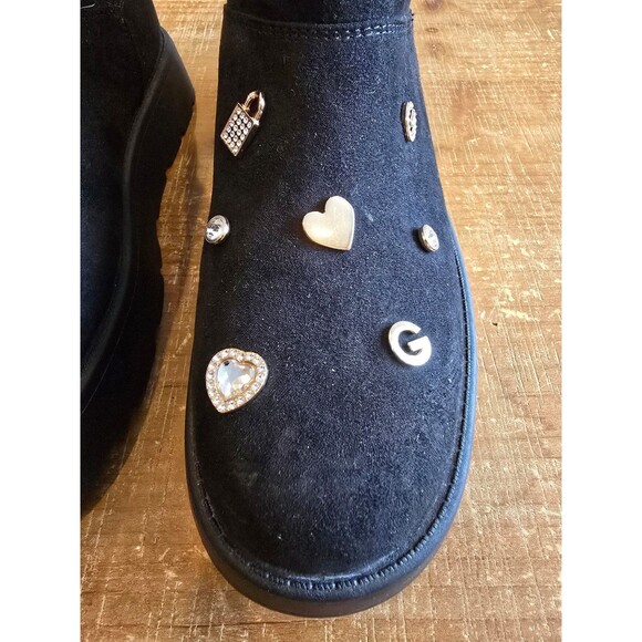 GBG Los Angeles black new without box boots with charms women's size 8 - Picture 2 of 7